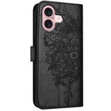 EIDERWOOD iPhone 16 Plus Konstläder Fodral med Fjärilstryck - Svart