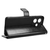 EIDERWOOD Oppo A60 / A40M / A40 Konstläder Fodral med Rem - Svart