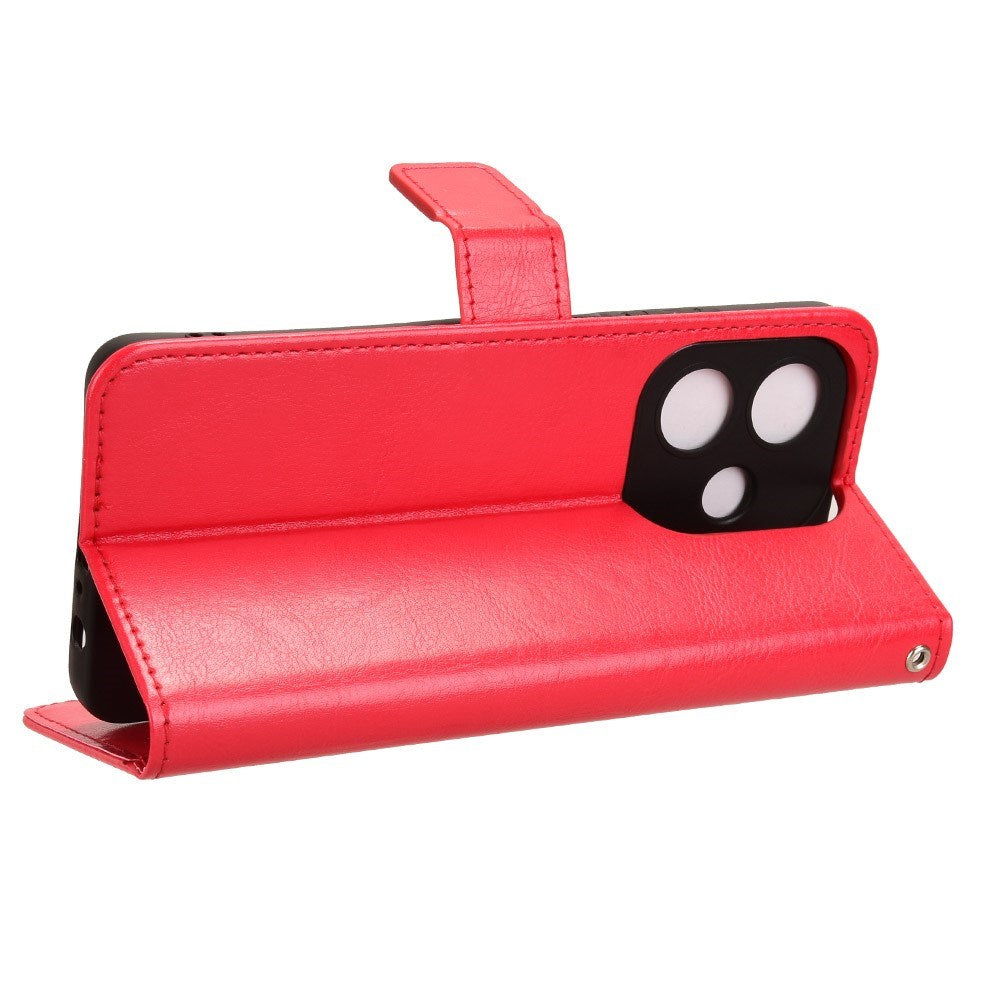 EIDERWOOD Oppo A60 / A40M / A40 Konstläder Fodral med Rem - Röd