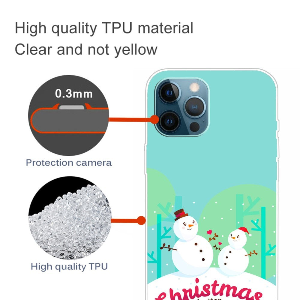 EIDERWOOD iPhone 16 Pro Skal Flexibel Plast - Jul-tema - Merry Christmas - Snögubbar