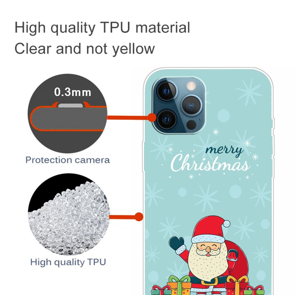 EIDERWOOD iPhone 16 Pro Skal Flexibel Plast - Jul-tema - Merry Christmas - Glad Jultomte med Presenter