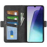 EIDERWOOD Xiaomi Redmi 14C / Poco C75 Konstläder Flip Fodral med Korthållare & Ställfunktion - Svart