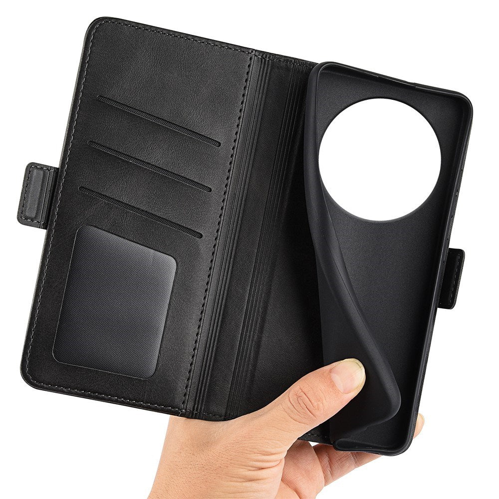 EIDERWOOD Xiaomi Redmi 14C / Poco C75 Konstläder Flip Fodral med Korthållare & Ställfunktion - Svart