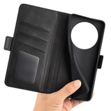 EIDERWOOD Xiaomi Redmi 14C / Poco C75 Konstläder Flip Fodral med Korthållare & Ställfunktion - Svart