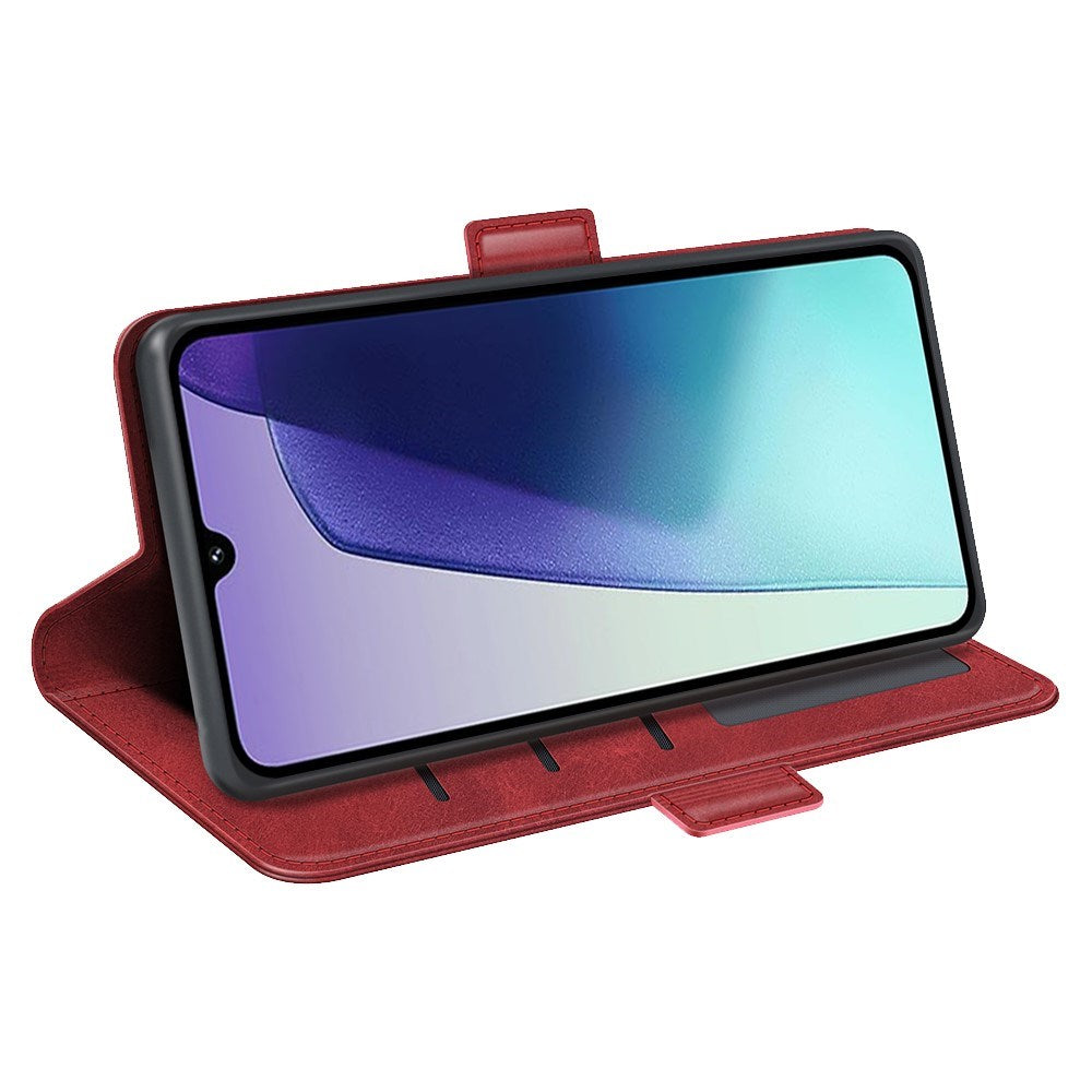 EIDERWOOD Xiaomi Redmi 14C / Poco C75 Konstläder Flip Fodral med Korthållare & Ställfunktion - Röd