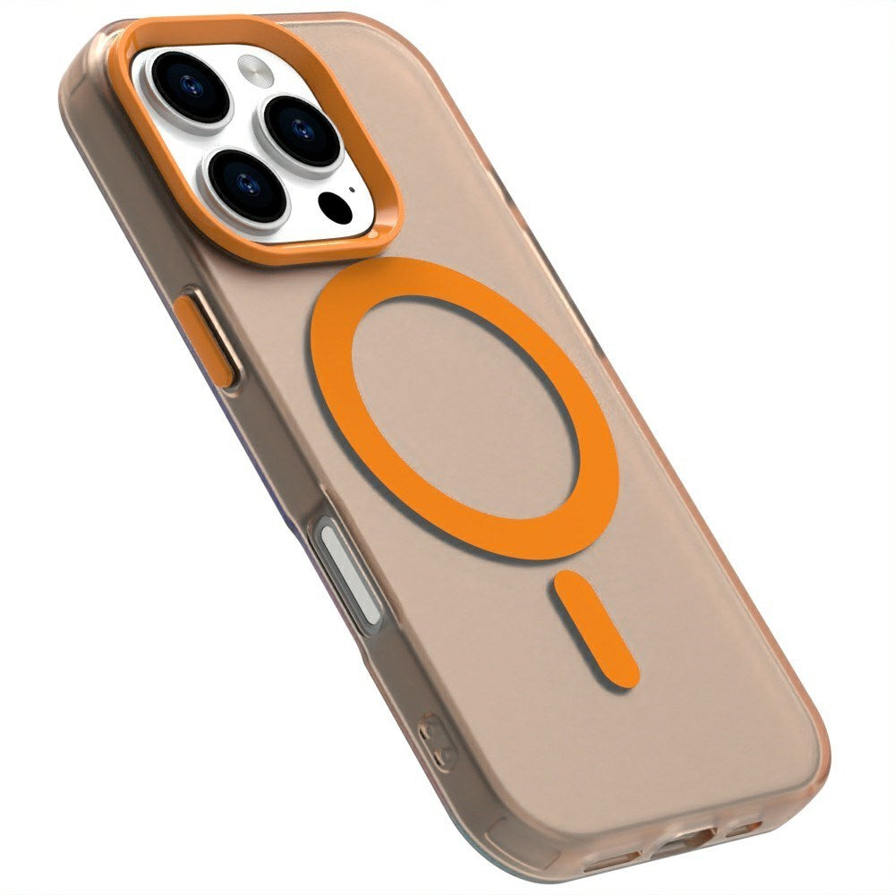 EIDERWOOD iPhone 16 Pro Hybrid Plast Skal - MagSafe Kompatibel - Genomskinlig / Orange