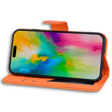 iPhone 16 Pro Konstläder Fodral m. Figur - Orange