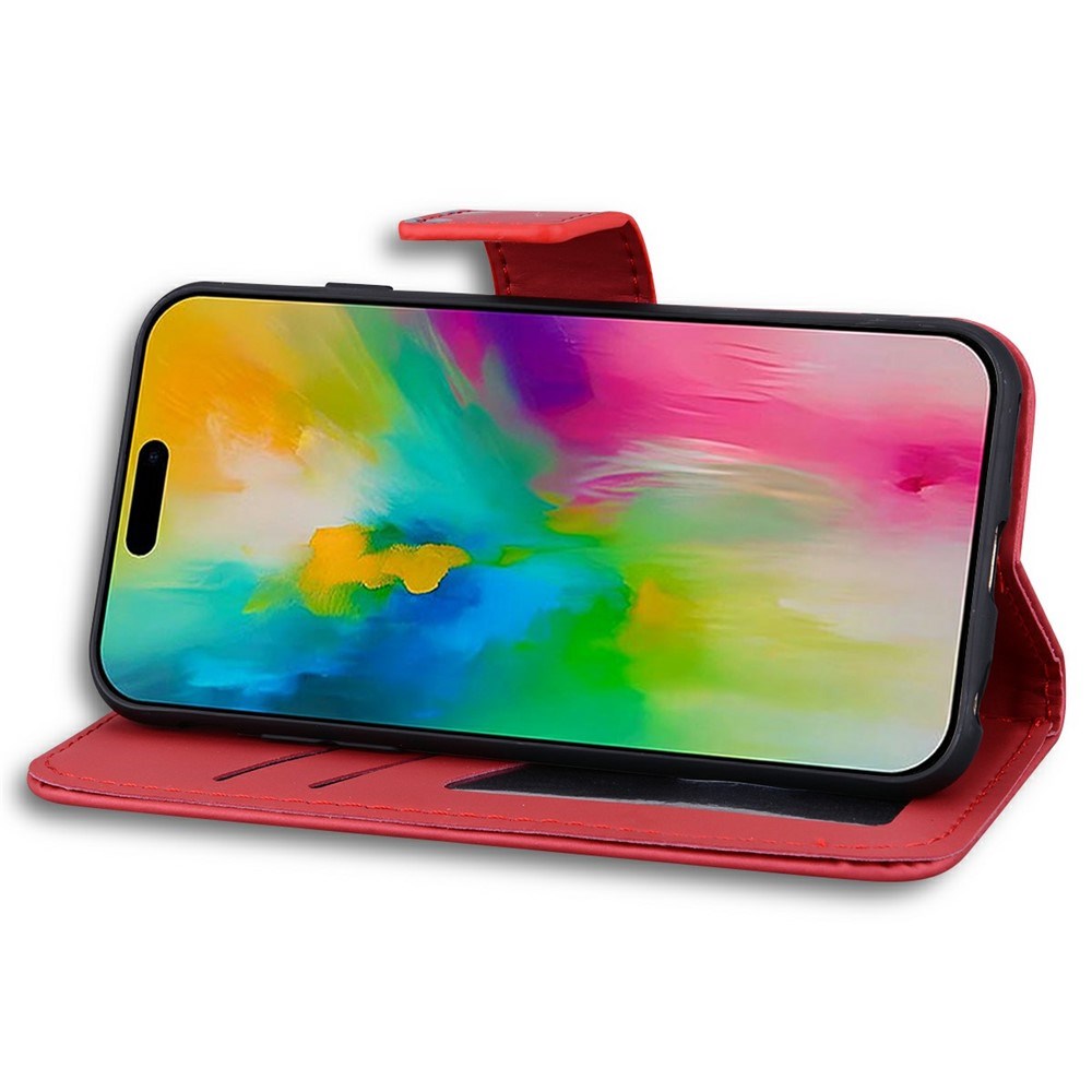 iPhone 16 Pro Konstläder Fodral m. Figur - Röd