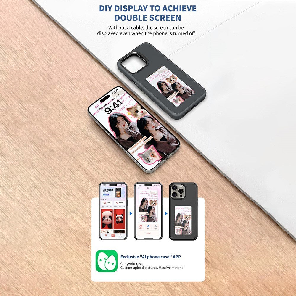 iPhone 16 Pro E-Ink Skal - Växlingsbar design - Svart