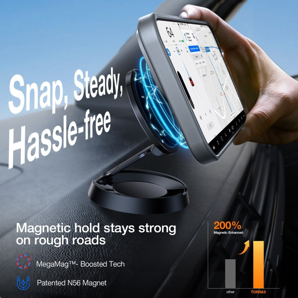 TORRAS iPhone 16 Pro Hybrid Skal m. Ställfunktion - MagSafe Kompatibel - Grå