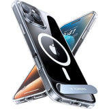 TORRAS iPhone 16 Pro Hybrid Skal m. Ställfunktion - MagSafe Kompatibel - Genomskinlig