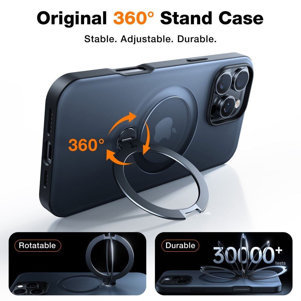 TORRAS iPhone 16 Pro Flexibelt Plast Skal m. Ställfunktion - MagSafe Kompatibel - Svart