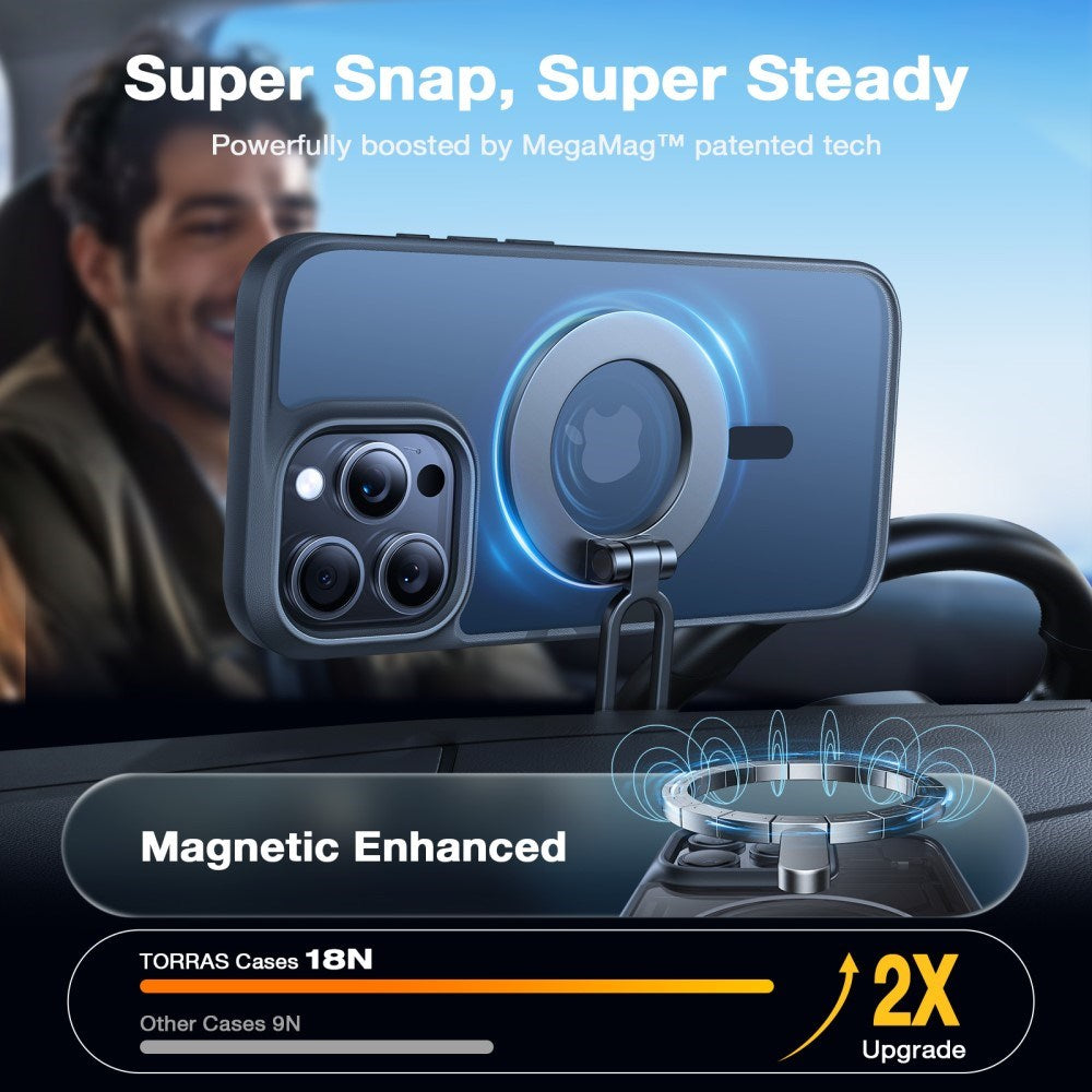 TORRAS iPhone 16 Pro Hybrid Skal - MagSafe Kompatibel - Svart
