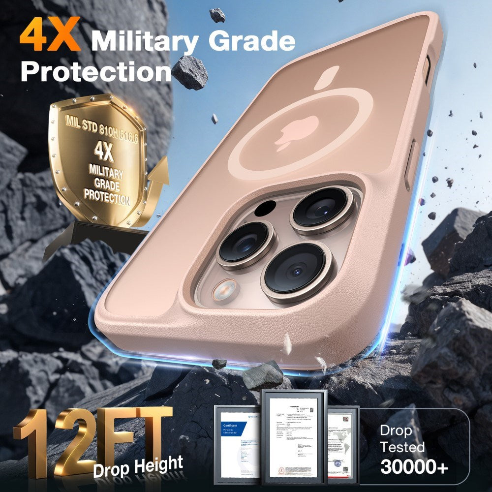 TORRAS iPhone 16 Pro Hybrid Skal - MagSafe Kompatibel - Rose Gold