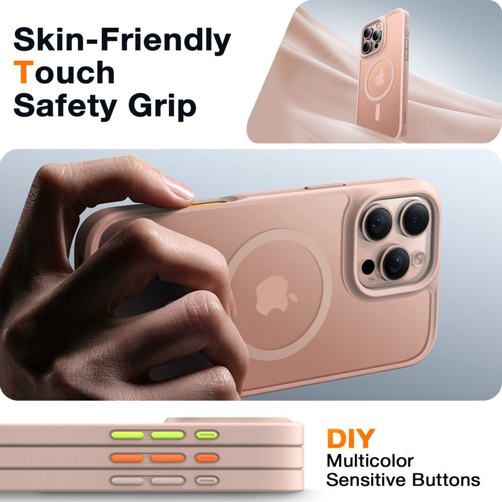 TORRAS iPhone 16 Pro Hybrid Skal - MagSafe Kompatibel - Rose Gold