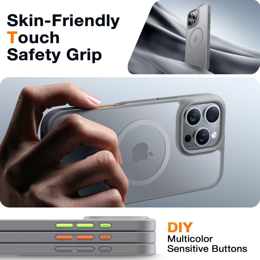 TORRAS iPhone 16 Pro Hybrid Skal - MagSafe Kompatibel - Grå