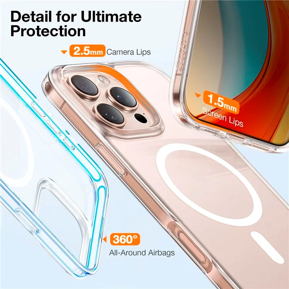 TORRAS iPhone 16 Pro Max Flexibelt Plast Skal - MagSafe Kompatibel - Genomskinlig