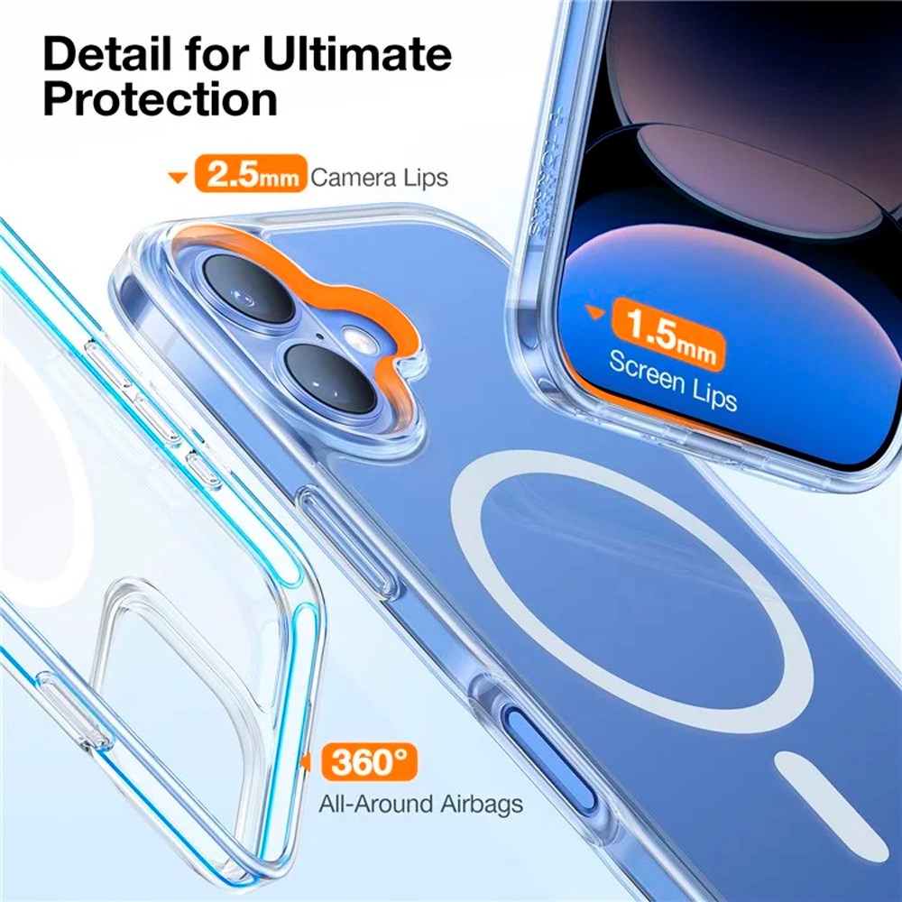 TORRAS iPhone 16 Flexibelt Plast Skal - MagSafe Kompatibel - Genomskinlig