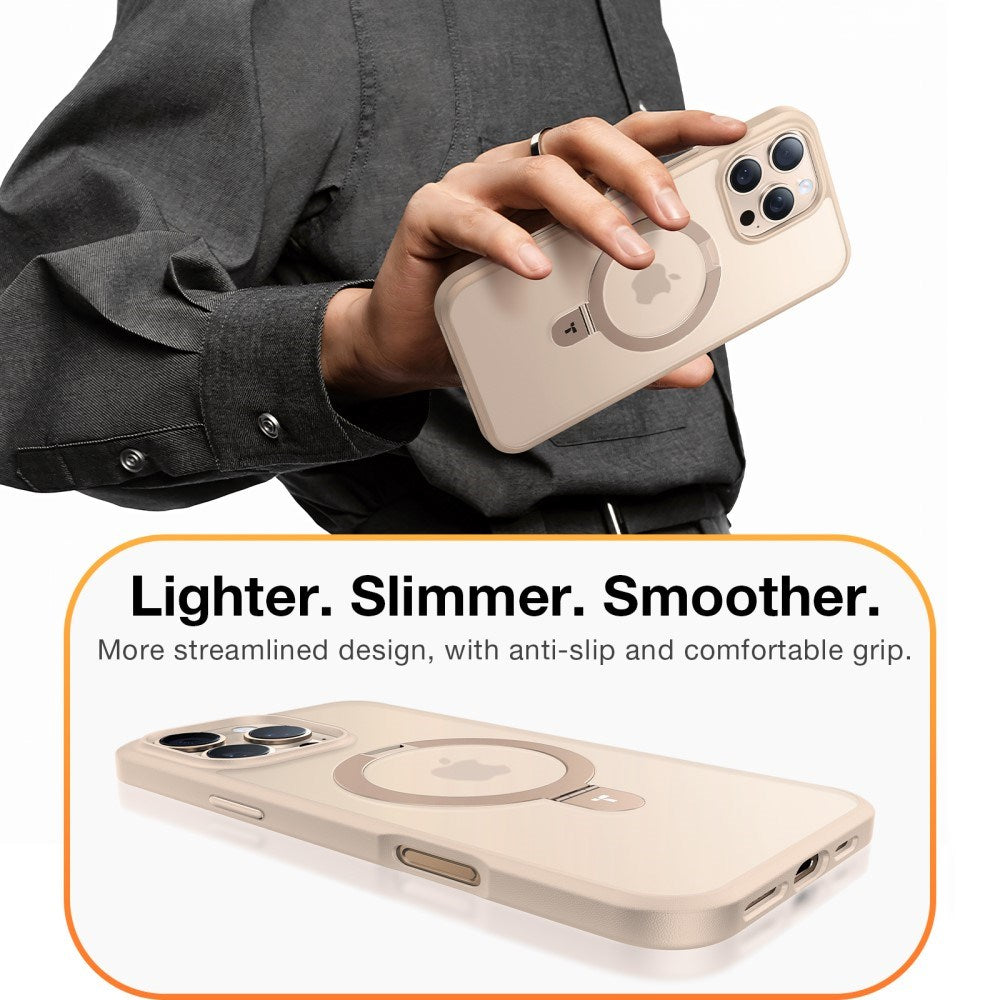 TORRAS iPhone 16 Pro Max Guardian Ostand Series Skal m. Ställ - MagSafe Kompatibel - Rose Gold