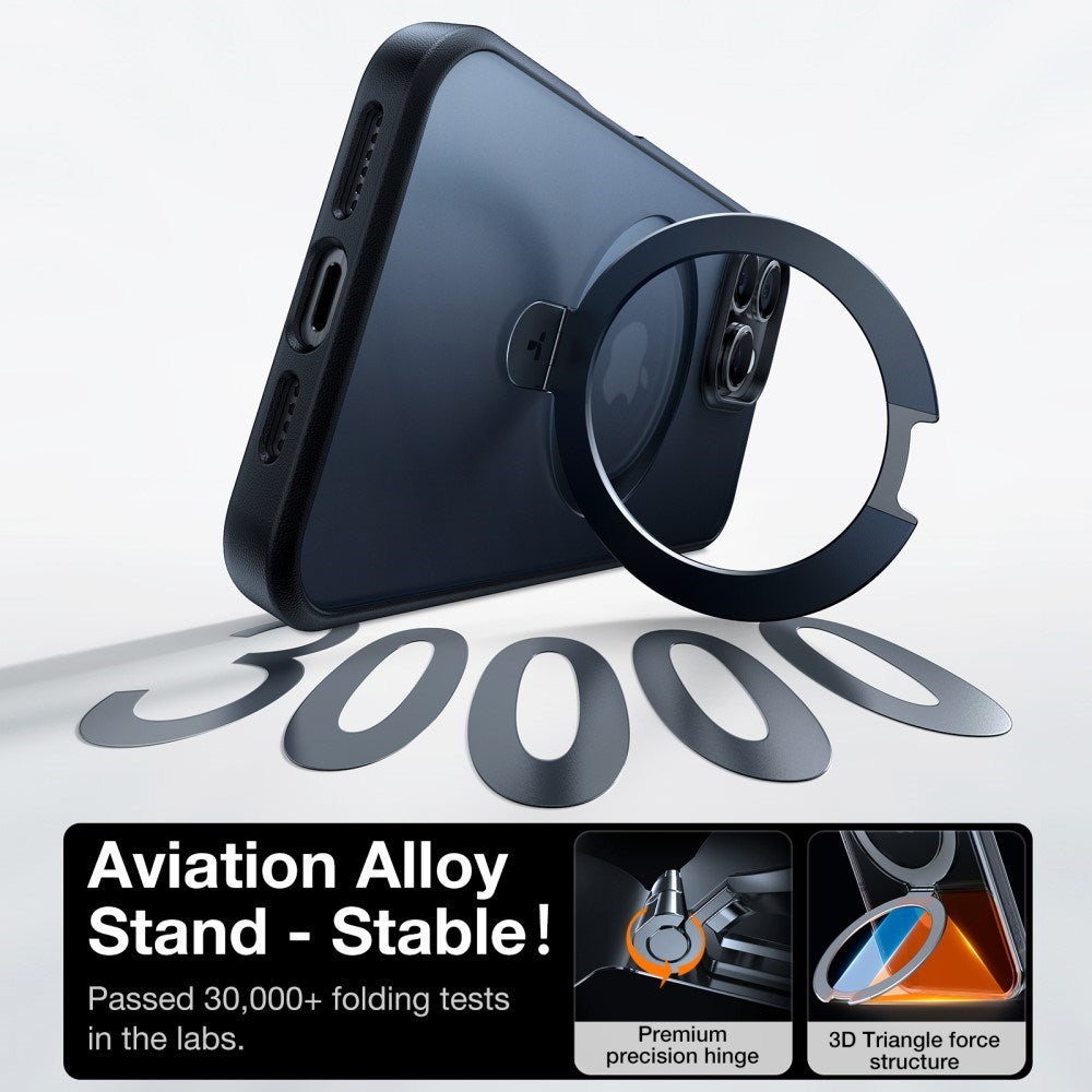 TORRAS iPhone 16 Pro Guardian Ostand Series Skal m. Ställ - MagSafe Kompatibel - Svart