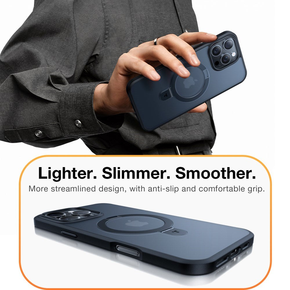 TORRAS iPhone 16 Pro Guardian Ostand Series Skal m. Ställ - MagSafe Kompatibel - Svart