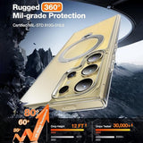 TORRAS Samsung Galaxy S24 Ultra Hybrid Skal m. Roterande Kickstand - MagSafe Kompatibel - Genomskinlig