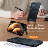 TORRAS Samsung Galaxy S24 Ultra Hybrid Skal m. Kickstand - MagSafe Kompatibel - Svart