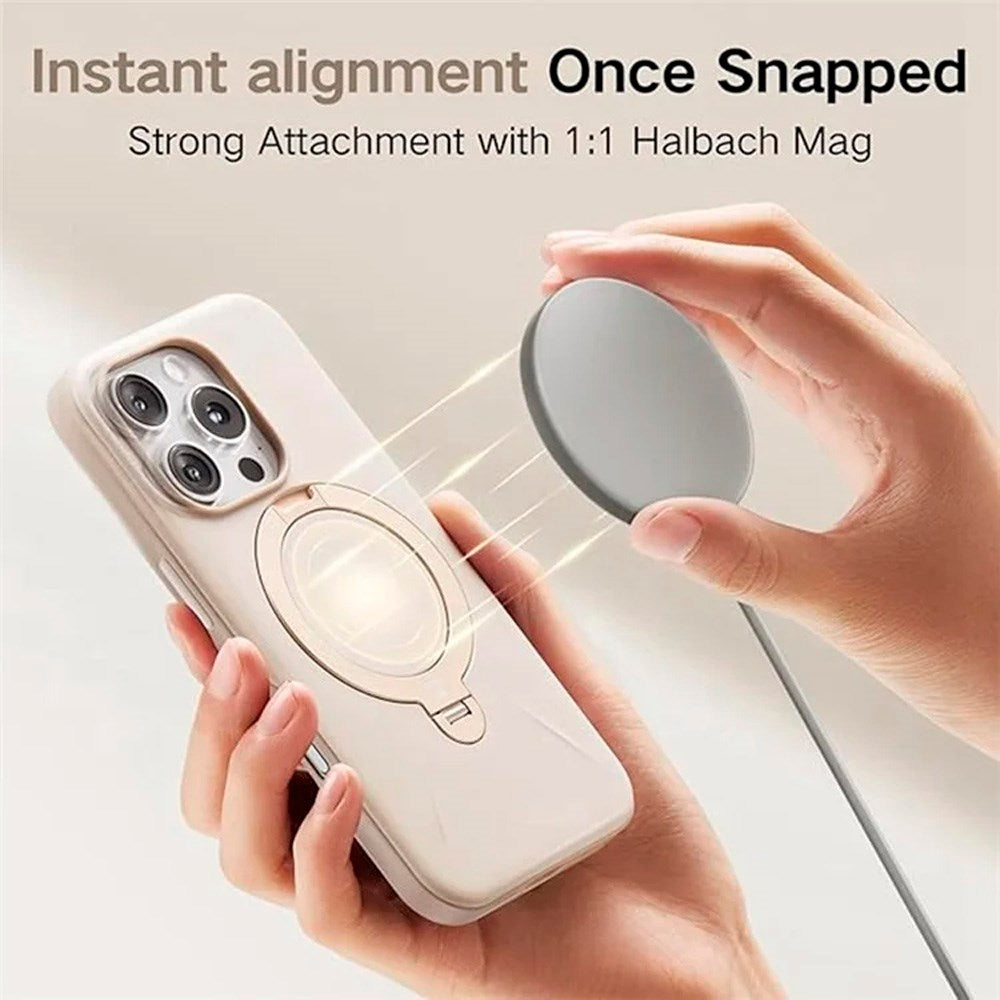 TORRAS iPhone 16 Pro Flexibelt Plast Skal m. Ring Kickstand - MagSafe Kompatibel - Rose Gold
