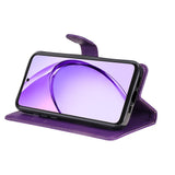 EIDERWOOD Oppo A60 / A40m / A40 Konstläder Flip Fodral m. Rem - Lila