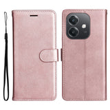 EIDERWOOD Oppo A60 / A40m / A40 Konstläder Flip Fodral m. Rem - Rose Gold