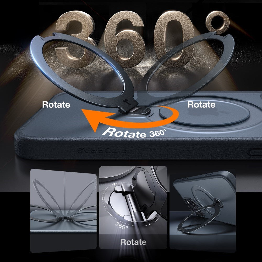 TORRAS iPhone 15 Pro Flexibelt Plast Skal m. Ställfunktion - MagSafe Kompatibel - Svart