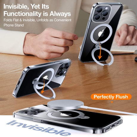 TORRAS iPhone 15 Pro Flexibelt Plast Skal m. Ställfunktion - MagSafe Kompatibel - Genomskinlig