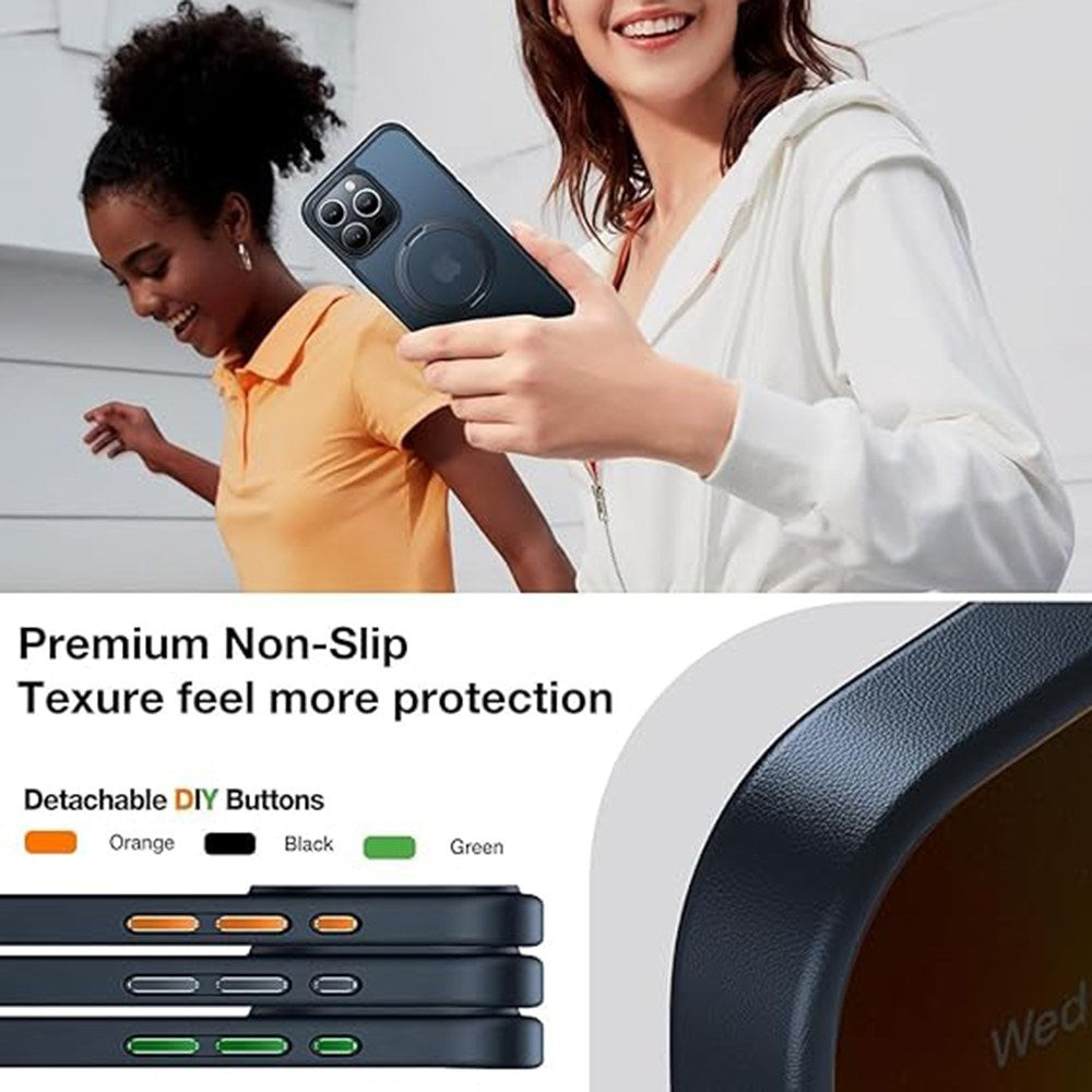 TORRAS iPhone 15 Pro Hybrid Plast Skal m. Ställ - MagSafe Kompatibel - Svart