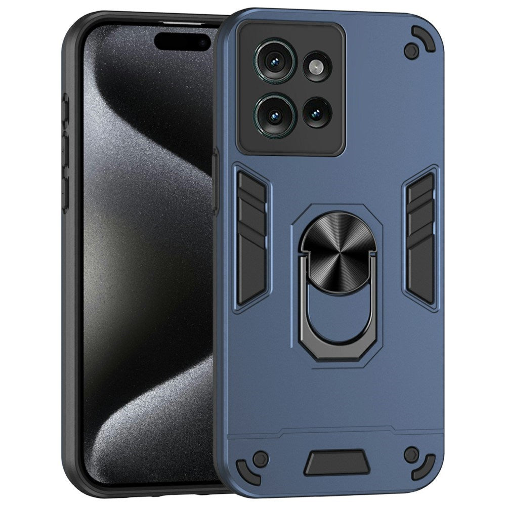 EIDERWOOD Motorola Edge 50 Hantverkare Skal med Kickstand - Blå