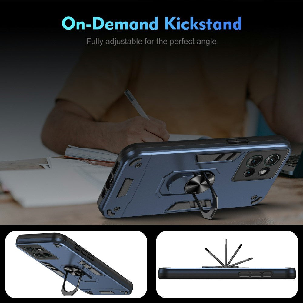 EIDERWOOD Motorola Edge 50 Hantverkare Skal med Kickstand - Blå