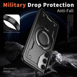 Samsung Galaxy S25/S24 Skal med MagSafe-kompatibilitet – Militärklassad Skydd och Ställfunktion - Svart