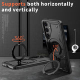 Samsung Galaxy S25/S24 Skal med MagSafe-kompatibilitet – Militärklassad Skydd och Ställfunktion - Svart