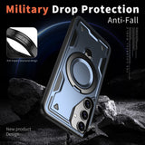 Samsung Galaxy S25/S24 Skal med MagSafe-kompatibilitet – Militärklassad Skydd och Ställfunktion - Blå
