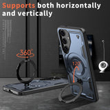 Samsung Galaxy S25/S24 Skal med MagSafe-kompatibilitet – Militärklassad Skydd och Ställfunktion - Blå