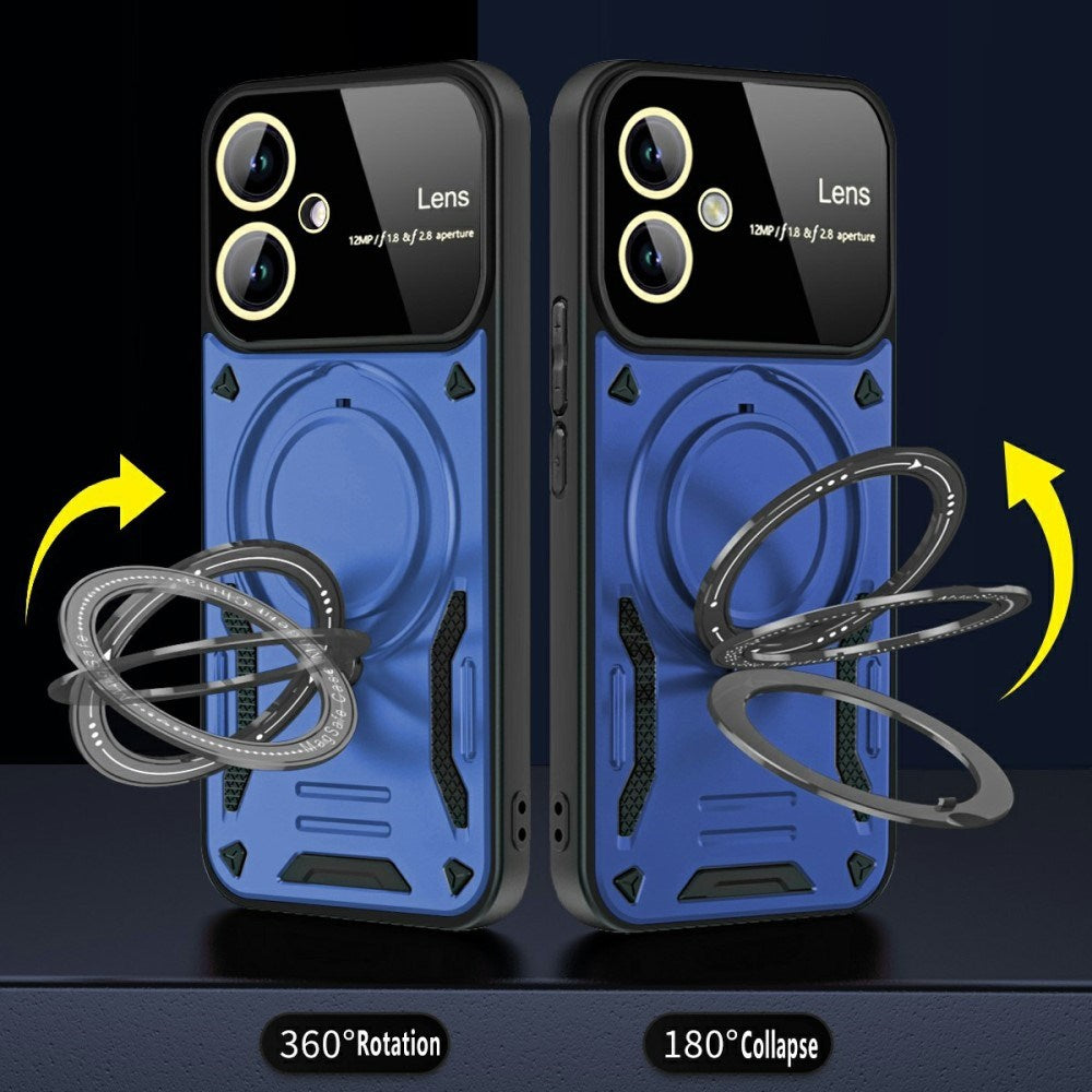 EIDERWOOD Samsung Galaxy A06 Hybrid Hantverkar Skal m. Roterande Kickstand - MagSafe Kompatibel - Blå