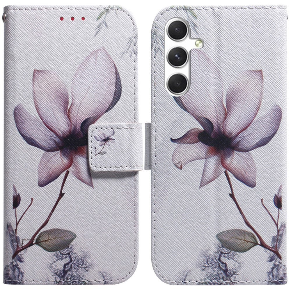 EIDERWOOD Samsung Galaxy S25 Konstläder Flip Fodral med Motiv - Blomma