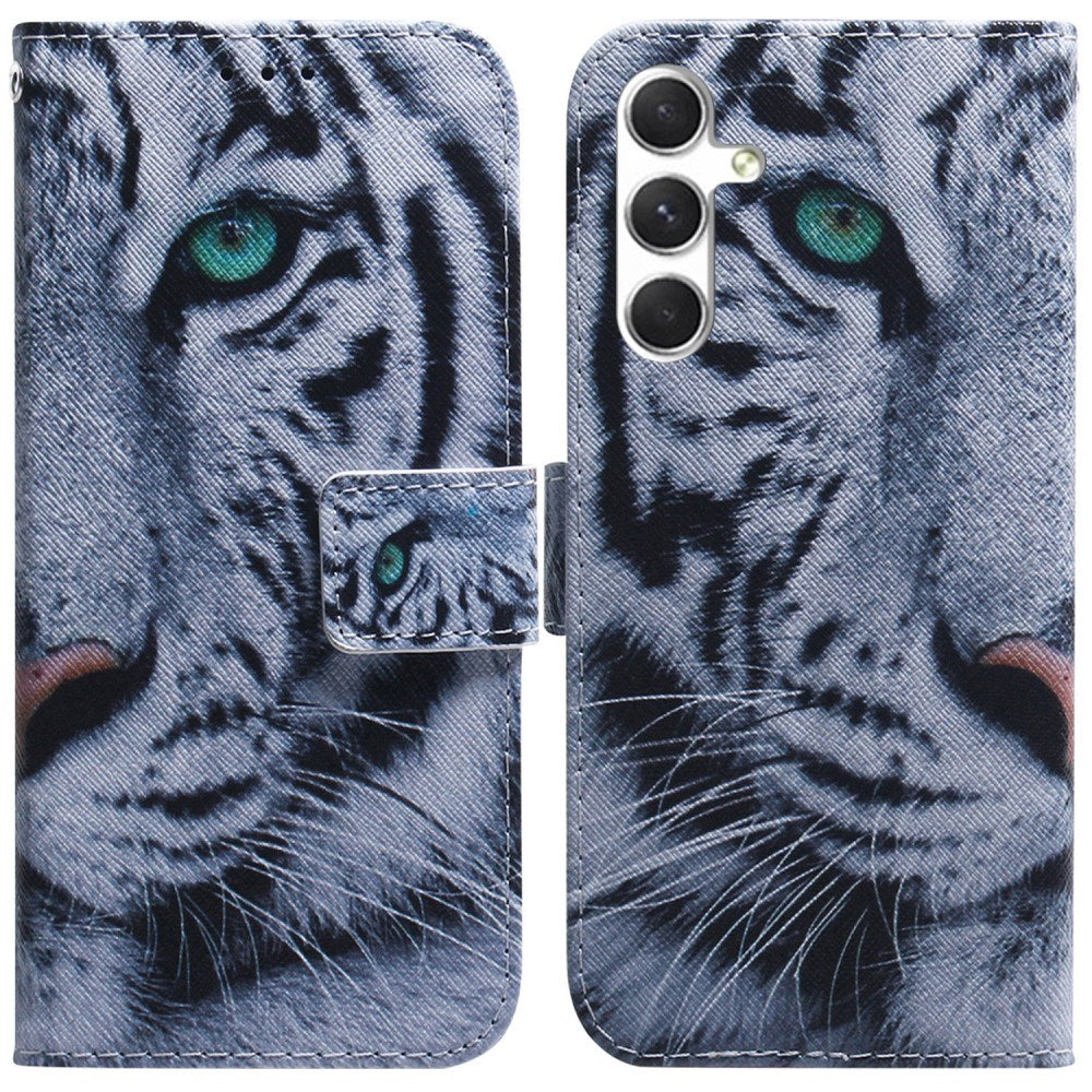 EIDERWOOD Samsung Galaxy S25 Konstläder Flip Fodral med Motiv - Tiger