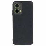 EIDERWOOD Motorola Moto G35 (5G) Läderbelagd Flexibelt Plast Skal - Svart