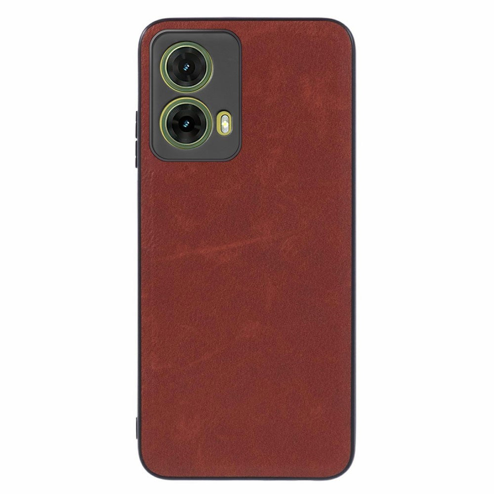 EIDERWOOD Motorola Moto G35 (5G) Läderbelagd Flexibelt Plast Skal - Brun