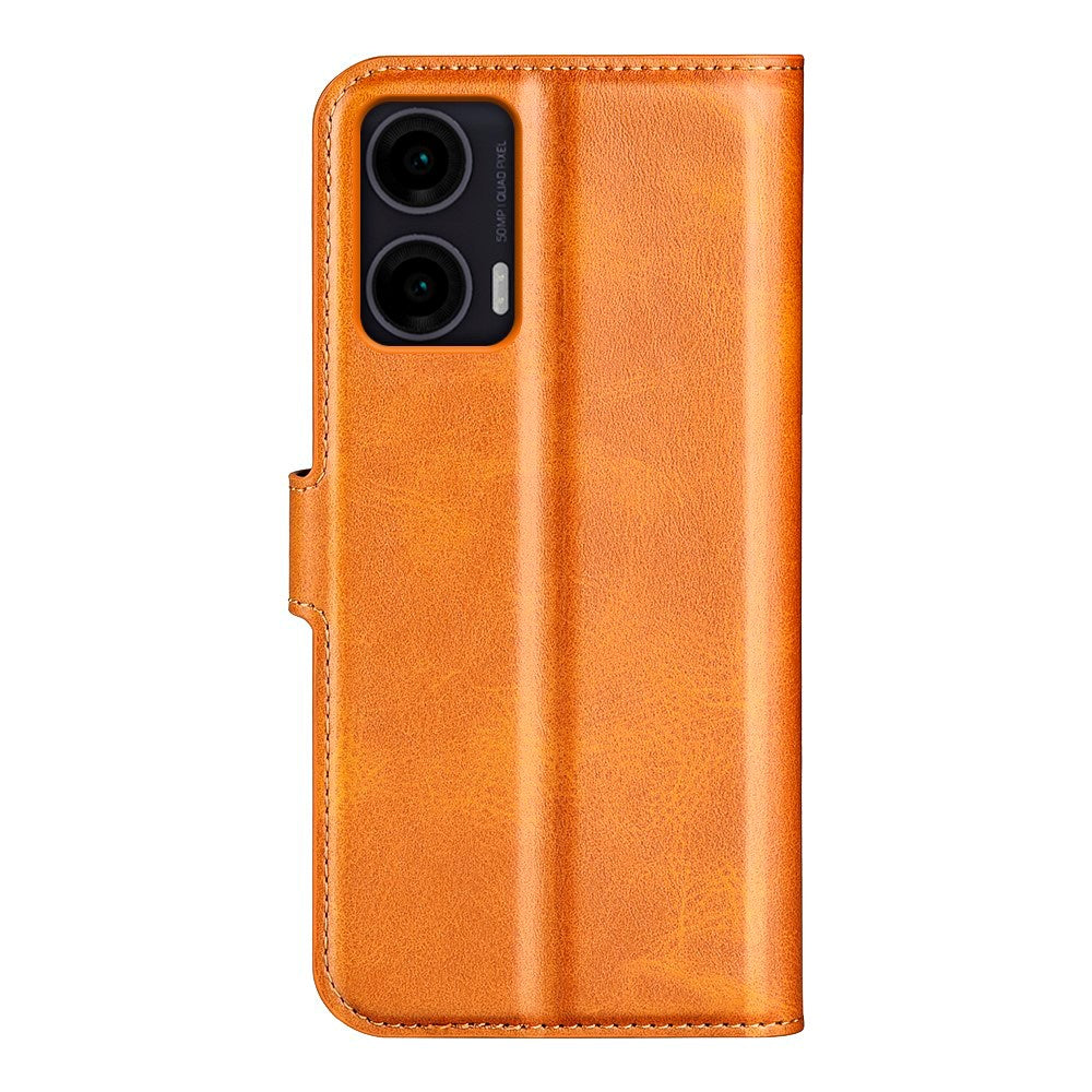 Praktiskt Fodral för Motorola Moto G35 5G i PU Läder - Orange