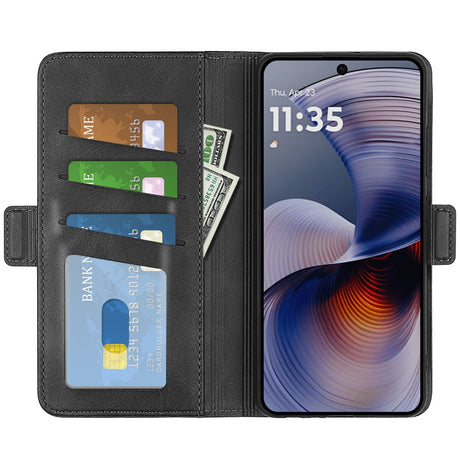 EIDERWOOD Motorola Moto G55 Wallet Flip Skal i läder med Plånbok - Svart