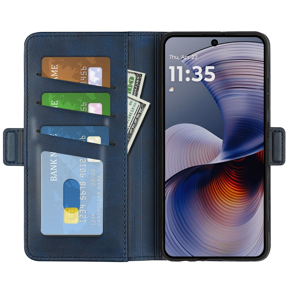 EIDERWOOD Motorola Moto G55 Wallet Flip Skal i läder med Plånbok - Blå