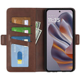 EIDERWOOD Motorola Edge 50 Neo Wallet Flip Skal i läder med Plånbok - Brun