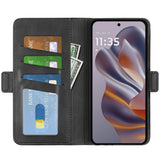 EIDERWOOD Motorola Edge 50 Neo Wallet Flip Skal i läder med Plånbok - Svart