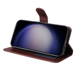 EIDERWOOD Samsung Galaxy S25 / S24 2-i-1 Konstläder Fodral med Skärmskyddsglas - Rosa